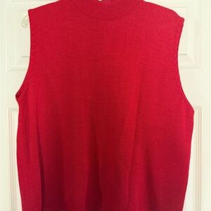SAN REMO by Laura KNITS Chic Red Sleeveless Tank Top Sz XL